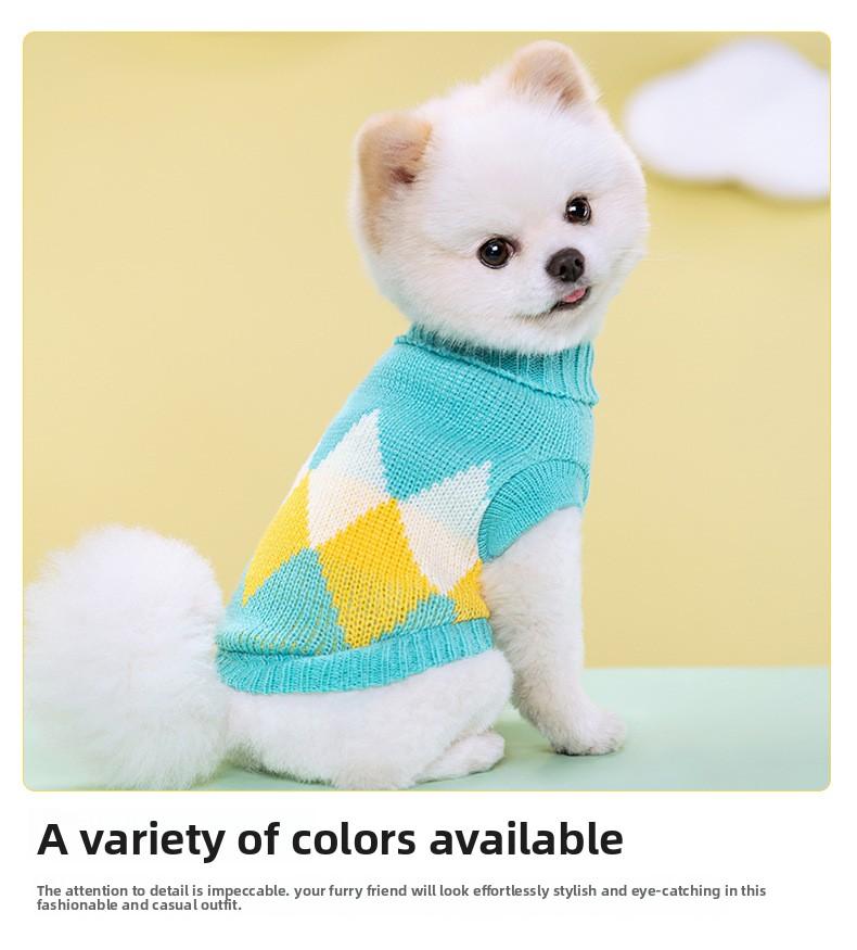 New Pet Knitted Sweater Fall Winter Warm 2-Leg Dog Clothes Multiple Colors Soft Knitwear for Small Medium Dogs Gold Plated Custom Collar shoes