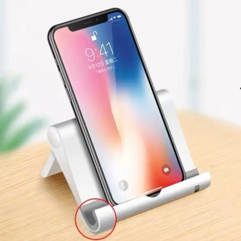 Foldable adjustable phone tablet stand, Universal Phone Holder, portable compact design with anti-slip silicone. Multi-angle viewing for streaming, video calls, lightweight & easy to carry, fits all smartphones and small tablets, Cell Phone Holders