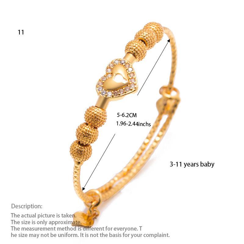 Annayoyo Baby Boys Bangles Gold Color Jewelry Bangles Ethiopian Child Girls  Dubai Bracelet Party wedding Gifts