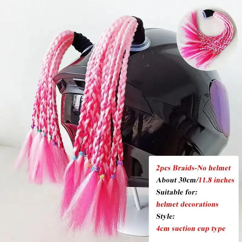 Cute Adjustable Helmet Braids for Children Girls Decor Motorcycle/Ski Helmet Accessories Double Pigtails Wig Hair Extensions New