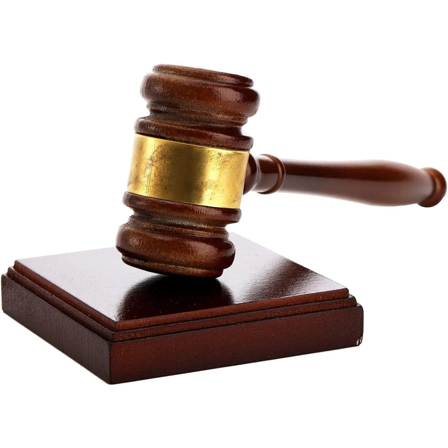 Brown Wooden Gavel and Block Set, Handcrafted Wood Hammer Court with Square Sound Block for Lawyer Judge Auction Court Student Gift