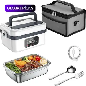 Portable Electric Lunch Box, USB-Rechargeable Heated Lunch Box, Food Heater for Home, Office, School and Picnic