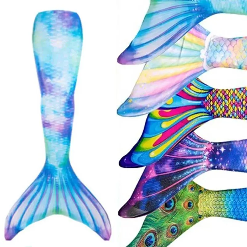2026 New Kids Girls Swimming Mermaid Tail Mermaid Costume Cosplay Child Adult Birthday Gift Fantasy Swimsuit Can Add Monofin Fin