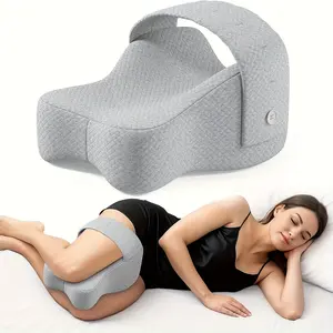Premium Memory Foam Knee Pillow, High-Quality Leg Support Cushion with Adjustable Strap, Ergonomic Design for Spine & Joint Pain Relief, Best for Side Sleepers, Sciatica, Pregnancy & Deep Sleep