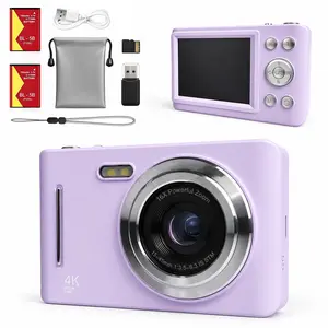 16x Hybrid Image Stabilization Digital Zoom Camera, Dual Rechargeable Batteries, Memory Card & Reader Included, Portable Vlogging Camera