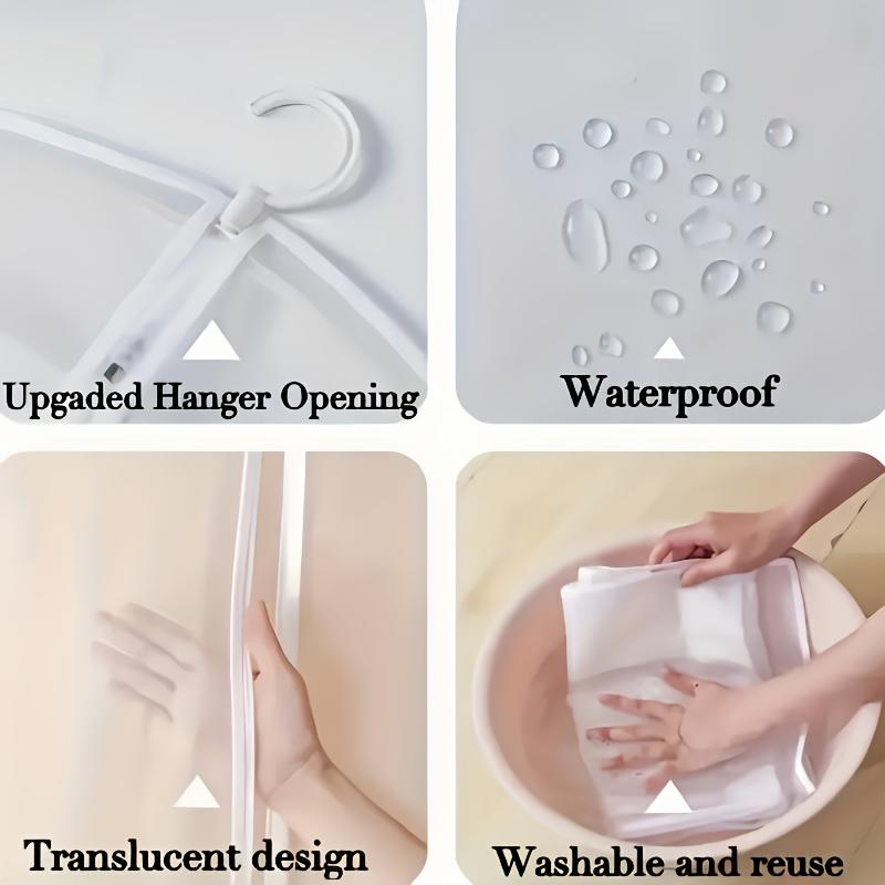 Pack of 10 or pack of 1 thickened transparent garment bags with full zipper closure - suitable for suits, wedding dresses, travel and wardrobe organization. Dust and wrinkle resistant; easy to identify