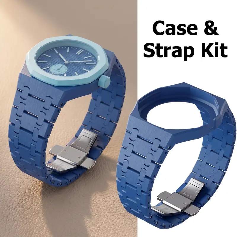 Change to Wristwatch Strap + Case for Swatch x AP Royal pop Pocket Watch PC Case+Silicone Band 2 In 1 Wriststrap Accessories Easy Installation Versatile Accessory