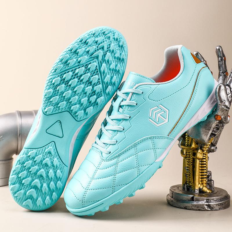 LISM Men'S Neon Green & Low-Top Football Cleats - Lace-Up Synthetic Cover Soccer Shoes with Cushioned Rubber Sole, Breathable PU Lining & Arch Support