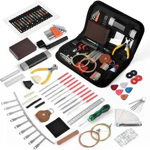 92 count Guitar Tool Kit, Guitar Repaire Maintenance Tool Kit with Carry Bag for Acoustic Electric Guitar Ukulele Bass Banjo, Guitar Accessories  for  or String Instrument Enthusiast