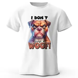Funny Cartoon Dog Doodle Print  Polyester-cotton blend T-Shirt, Ultra Soft Round Neck Short Sleeve Tee for Men & Women
