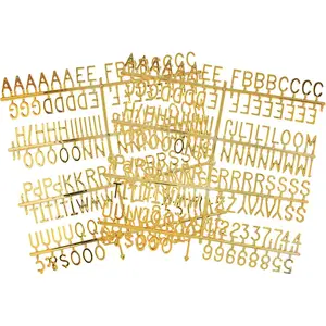 3/4 Inch Letters for Felt Letter Boards, 294 Pieces Including Characters Numbers & Symbols for Changeable Plastic Message Boards (Gold)
