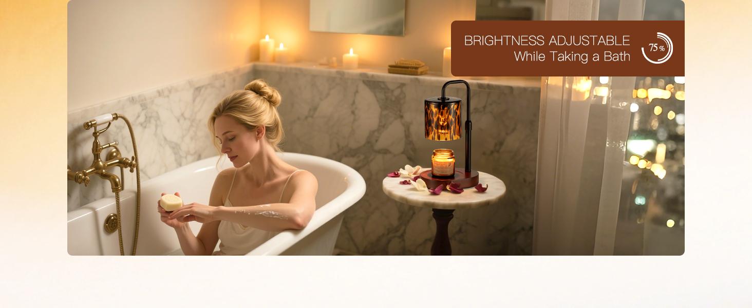 Tortoise Shell Home Decor: Black Candle Warmer Lamp with Timer Vintage Leopard Lamp with 2 Bulbs Height Adjustable Candle Warmer Dimmable Christmas Gift for Women