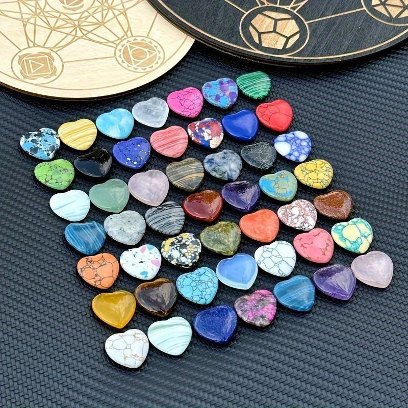 Random Color Heart Shaped Stone, 10/20pcs Natural Polished Tumbled Stones, DIY Jewelry Gift, Decorative, Suitable for Seasonal Decoration, Handcrafted, Feather-free