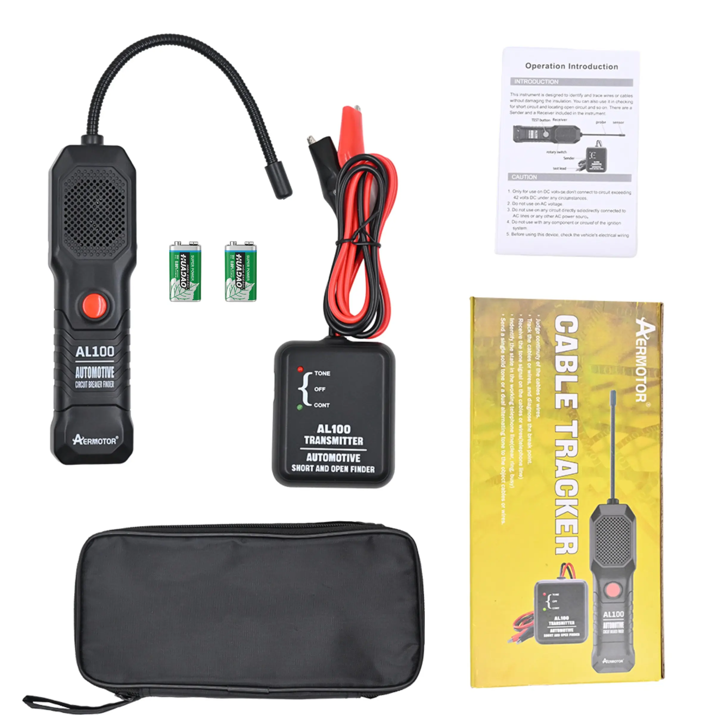 Aermotor Al100 Automotive Cable Tracker, Short & Open Circuit Finder, Universal 6-42v Dc, for Car Truck Motorcycle Tractor
