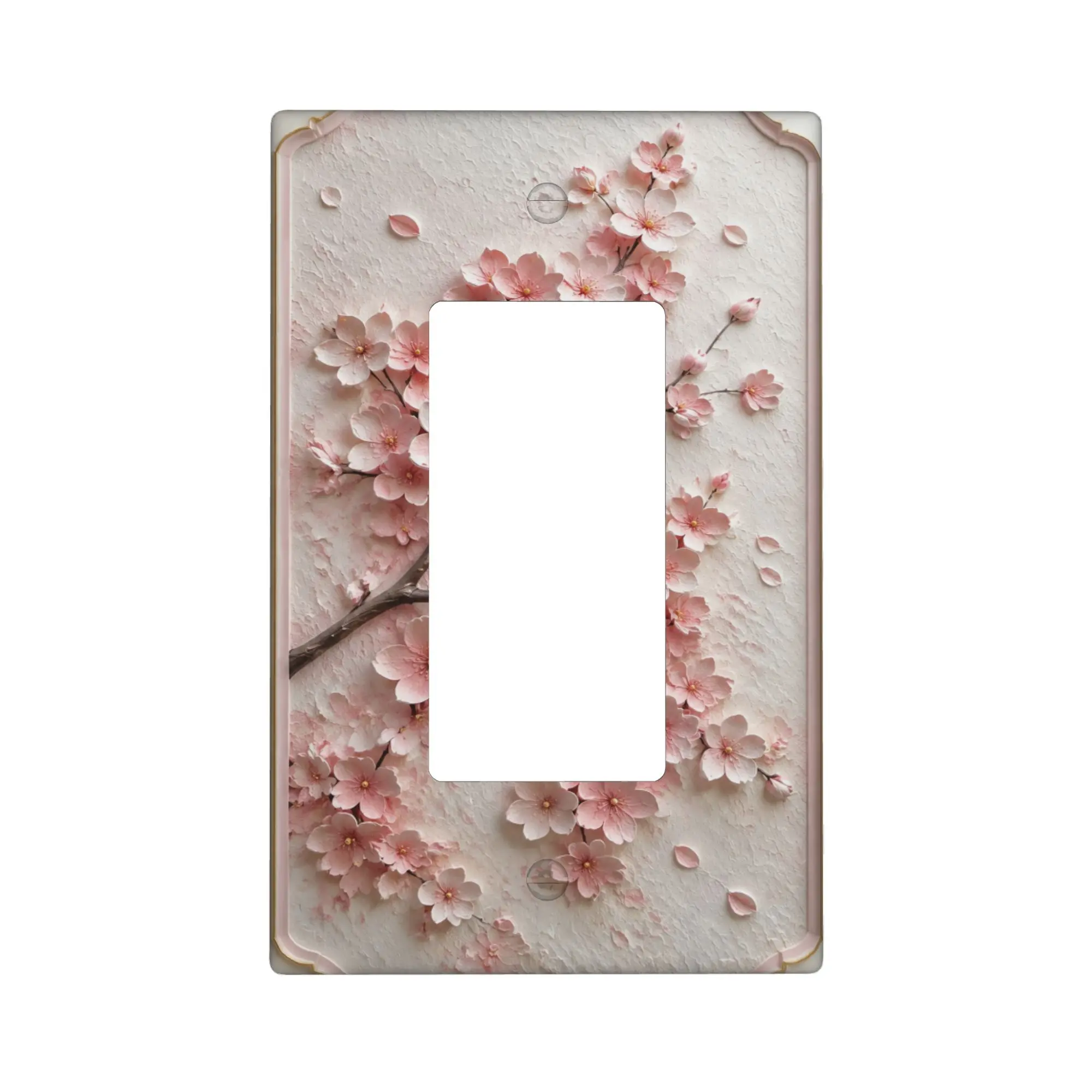 Blush Cherry Blossom Decorative Light Switch Cover Plate Elegant Floral Light Switch Cover Plate Decorative Switch Plates And Outlet Covers For Bedroom Bathroom Living Room Wall Decor Home Office Wall Plate