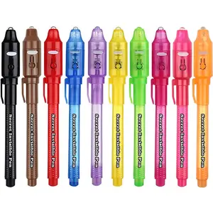 Invisible Ink Pen 10Pcs with UV Light Magic Marker for Secret Messages, for Birthdays, Easter, Halloween and Other Occasions, Great Gifts for Students