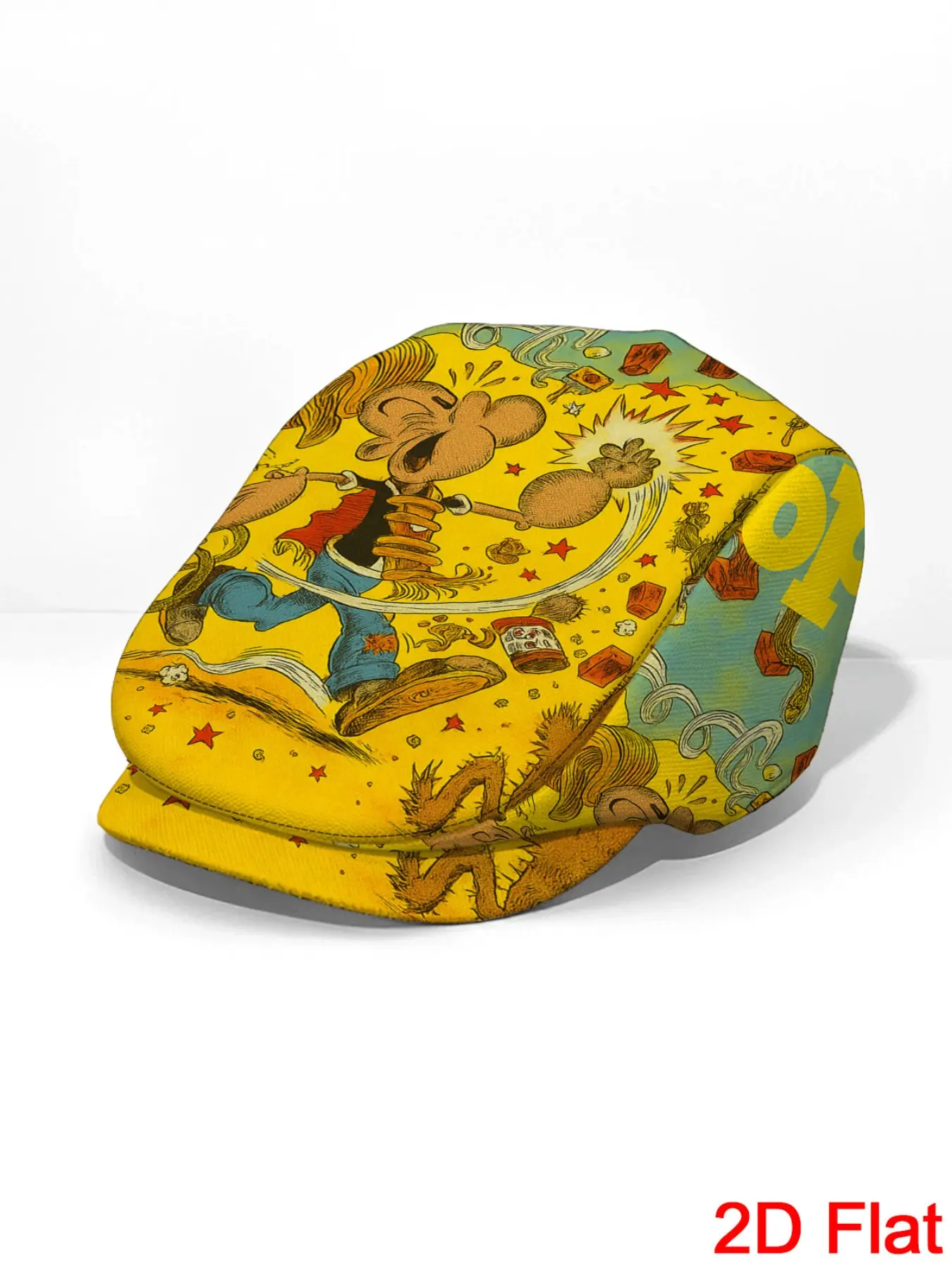 1pc 2D Flat With Popeye comic action Print Men Beret Hat Adjustable Flat Cap Flat-top Hat Vintage Gentleman's Hat Sporty Style Beret Forward Cap Lightweight Design Ideal for Casual Activities Spring Festival