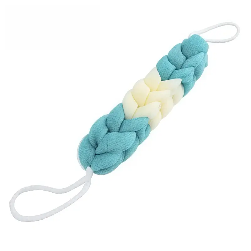 Colorblock Long Strip Loofah Bath Scrubber, Extended Hanging Rope Shower Ball, Soft Foaming Exfoliating Towel, Bathroom Cleaning Tool