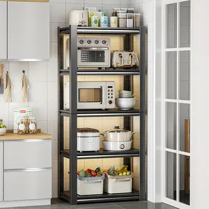 5-Tier Storage Shelving, 2000 LBS Heavy Duty Garage Rack, Kitchen Baker's Rack, Microwave Stand, Adjustable Metal Shelf for Kitchen Organizers & Storage, Garage Tools, Modular Assembly Shelving System, Utility Storage Rack, Utility Shelves