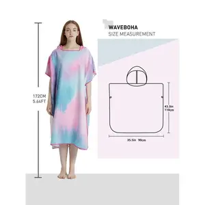 Surf Poncho Towel Poncho Quick-Dry Towel Hoodie Microfiber Beach Robe Changing Poncho Swim Towel Beach Poncho For Adults (A4)