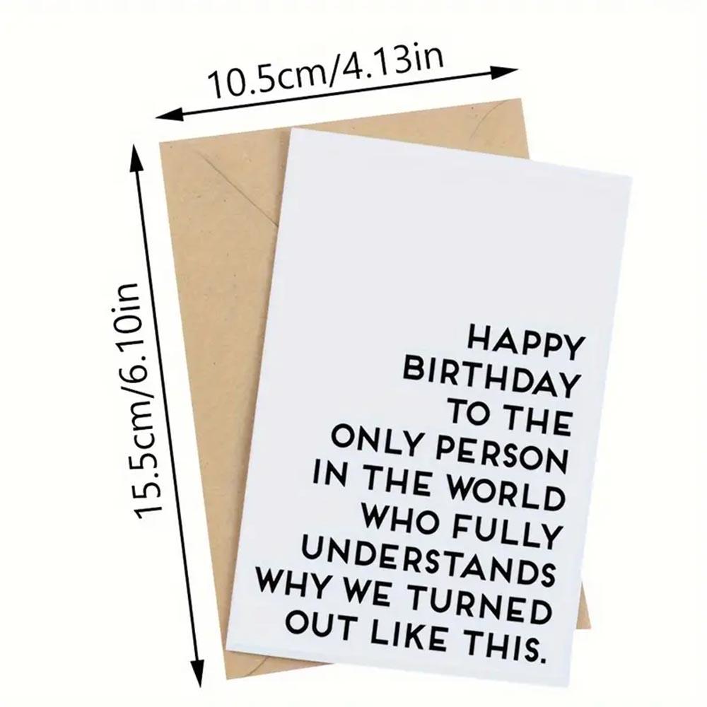 Funny Birthday Card with Envelope, Custom Message Card, 1 Count Happy Birthday Card, Birthday Gift for Sister & Best Friend, Long Distance Gift