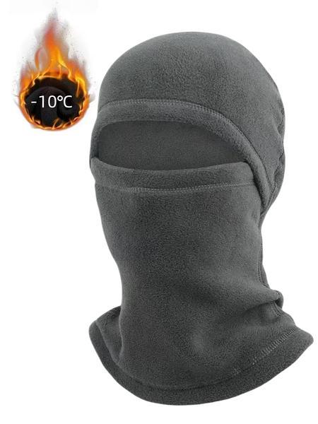 Autumn Winter Fleece Face Mask, Windproof Ski Cap and Hooded Neck Warmer for Unisex Outdoor Sports