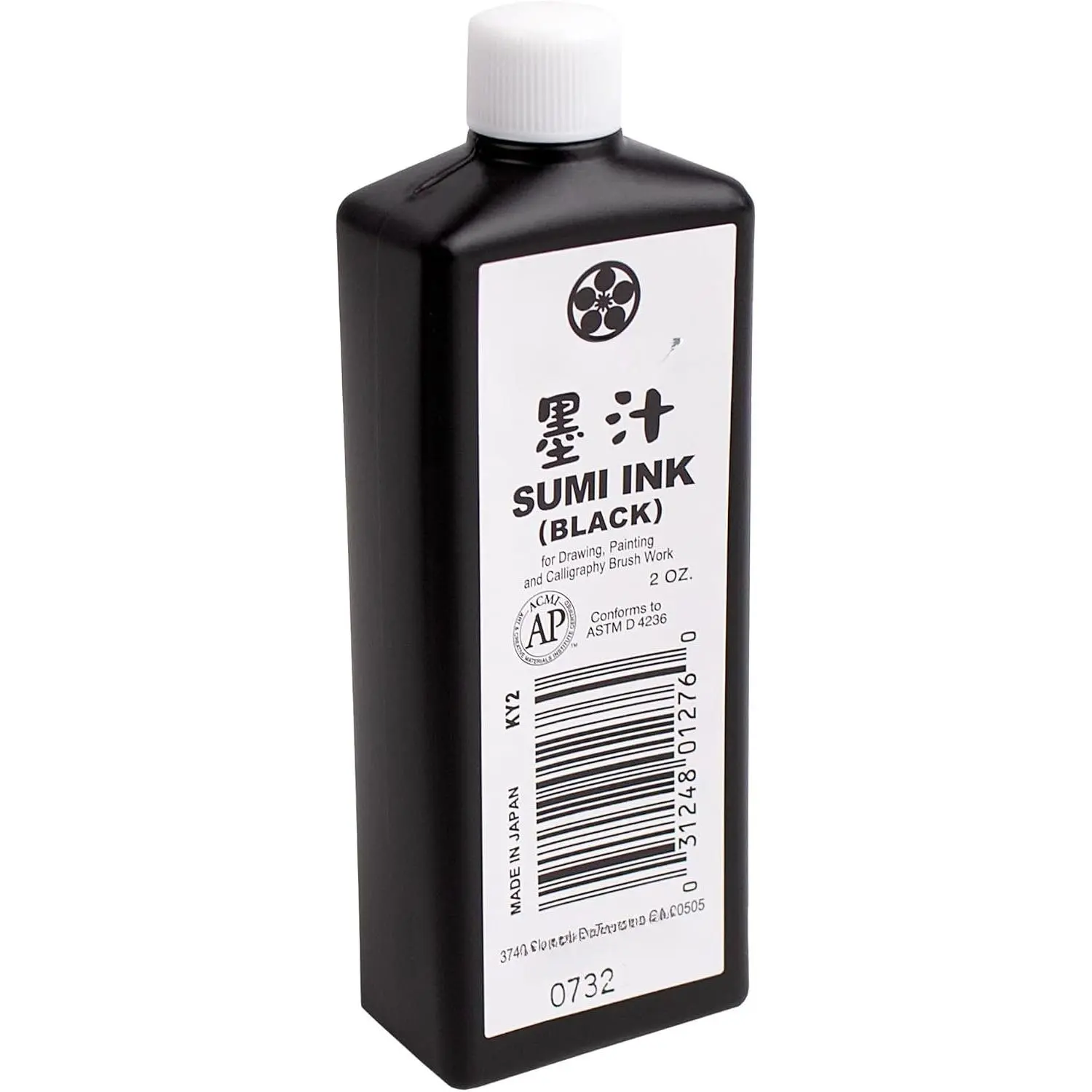 Bokuju Liquid Ink - 2oz Sumi Ink for Calligraphy and Artwork - Black Drawing Ink for use with  Ink Brushes and Dip Pens