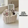 1COUNT/2COUNTS Woven Storage Basket – Stackable Cosmetics Storage Basket & Desk Organizer, Desktop bin for Snacks & Home Decor Bedroom Living Room Vanity Bathroom Perfume Storage #GLOBAL PICKS