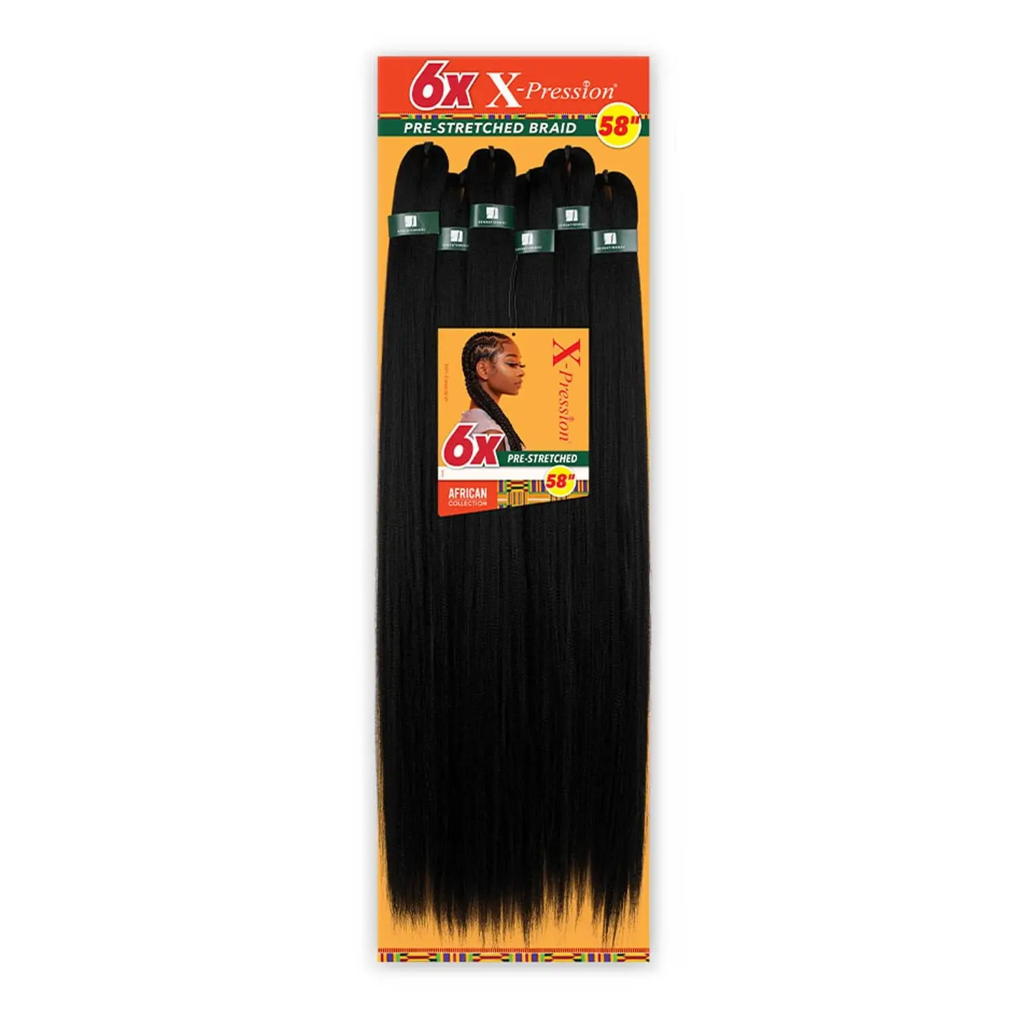 X-Pression Prestretched Braiding Hair-6X Braid 58in,4 MEDBROWN