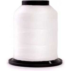 Snow White 1100 Yards Solid Color 100% Polyester 3-Ply 50WT Thread Cones for Quilting and Sewing