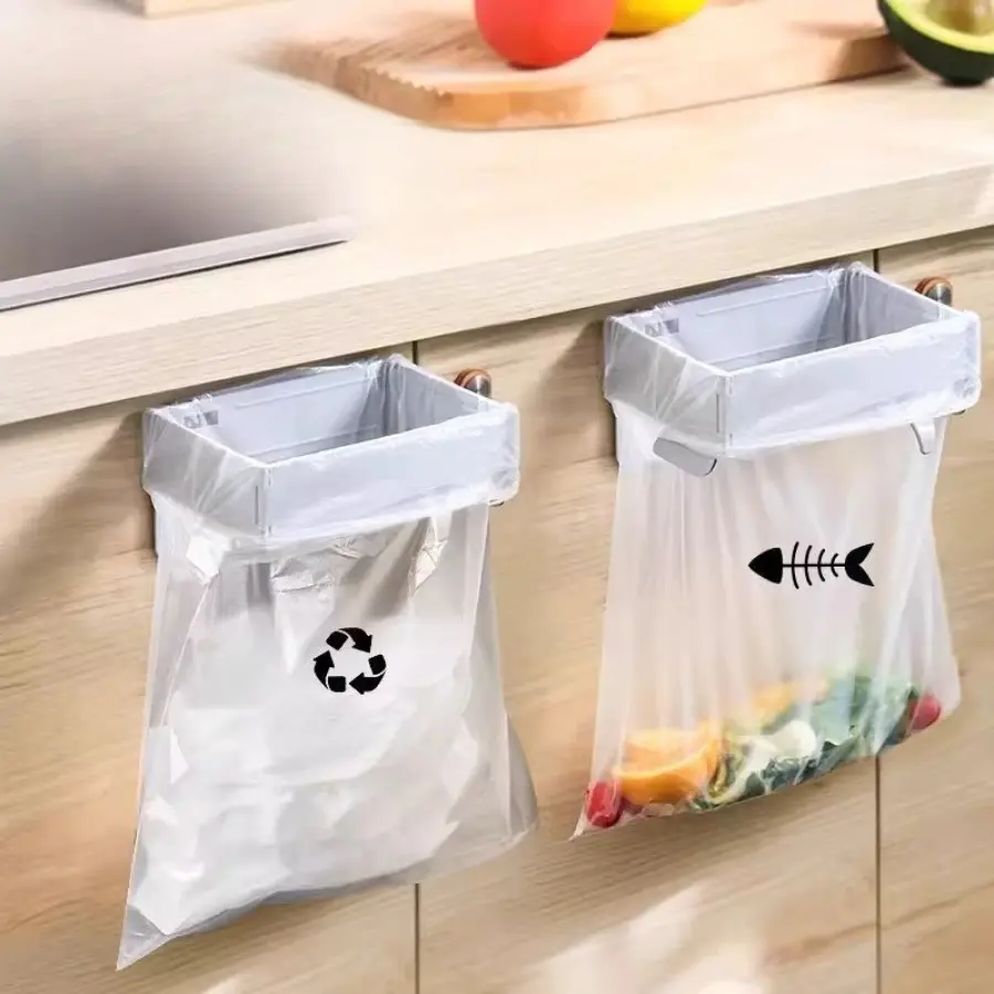Foldable garbage rack, bathroom trash can, wall-mounted non-punching multi-functional storage, kitchen folding trash can, send 30 garbage bags