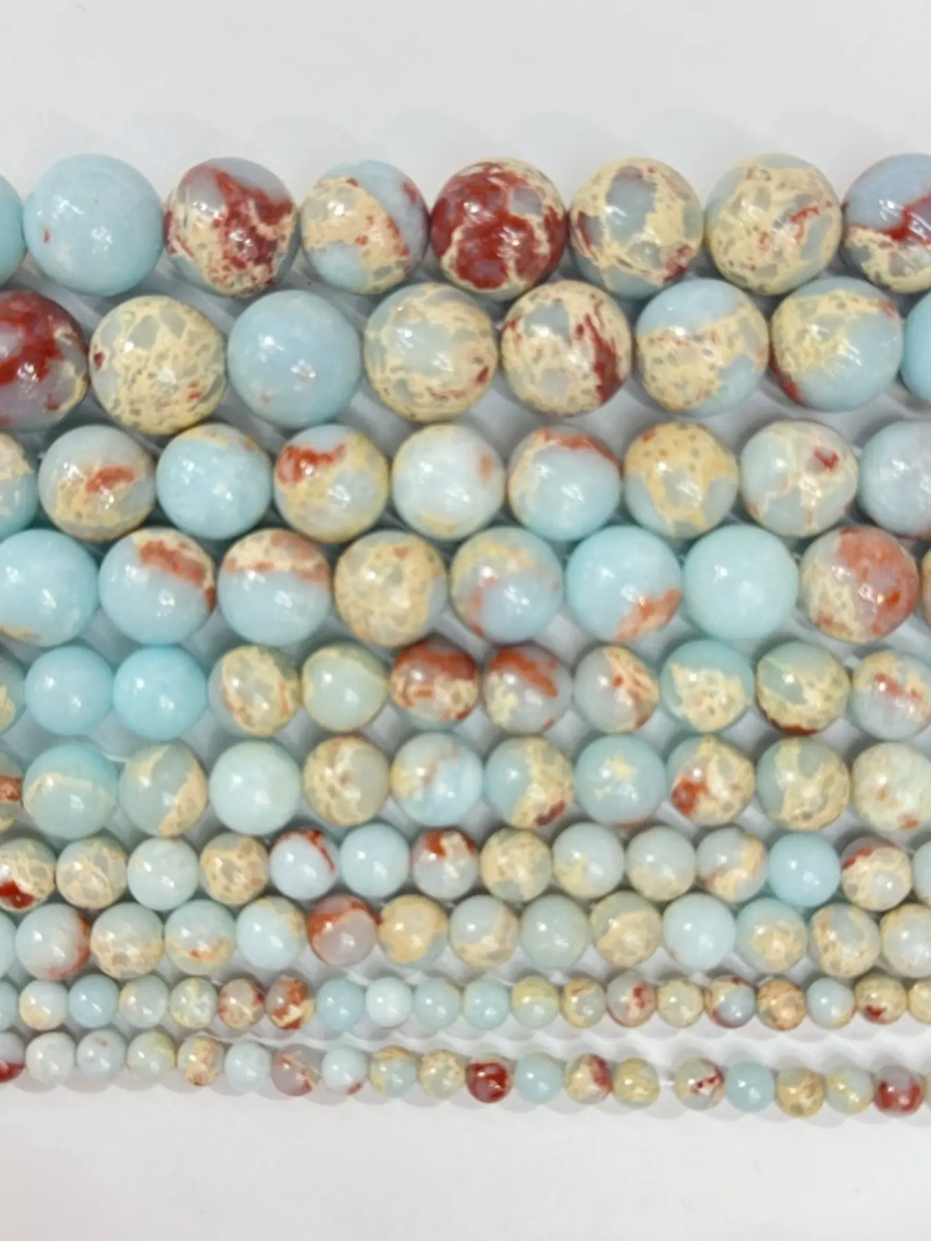4 6 8 10 12mm Natural Stone Blue Jasper Loose Spacer Beads, DIY Jewelry Making, Bracelet Accessories, Synthesis Material