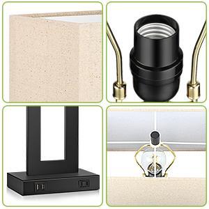 3-Way Dimmable Touch Control Table Lamp with 2 USB Ports, Set of 2 Modern Nightstand Lamp Bedside Lamp with Shade for Bedroom Table, Included Bulbs 3-Way Dimmable Touch Control Table Lamp with 2 USB Ports, Set of 2 Modern Nightstand Lamp Bedside Lamp with Shade for Bedroom Table, Included Bulbs