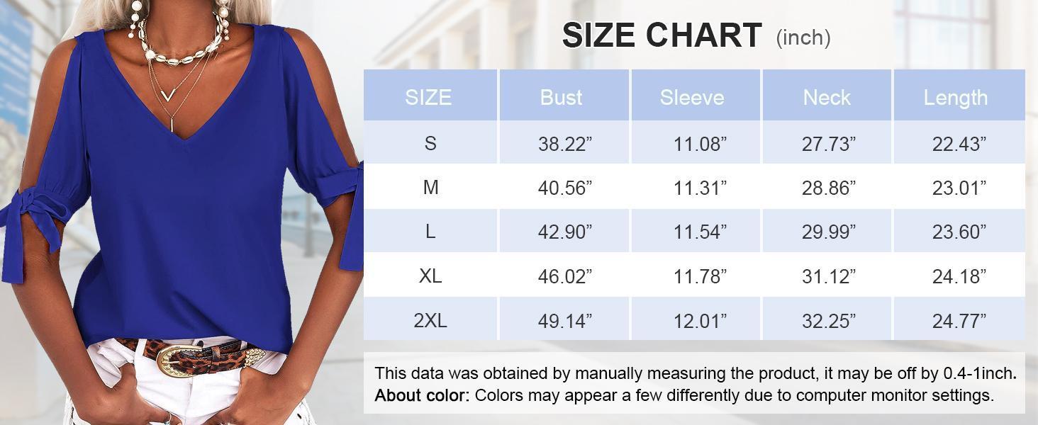 Imily Bela Women's Cold Shoulder Tops Short Sleeve V-Neck Casual Loose Cutout Summer Fashion Tshirts Blouse Shirts