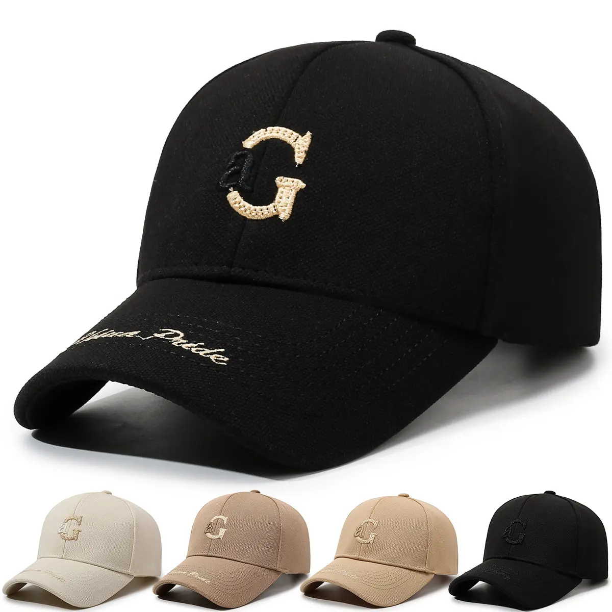 Effortless Glamour Monogram Embroidered Baseball Cap Y2K Viral Streetwear Baddie Aesthetic Sun Hat Main Character Energy Adjustable Headwear