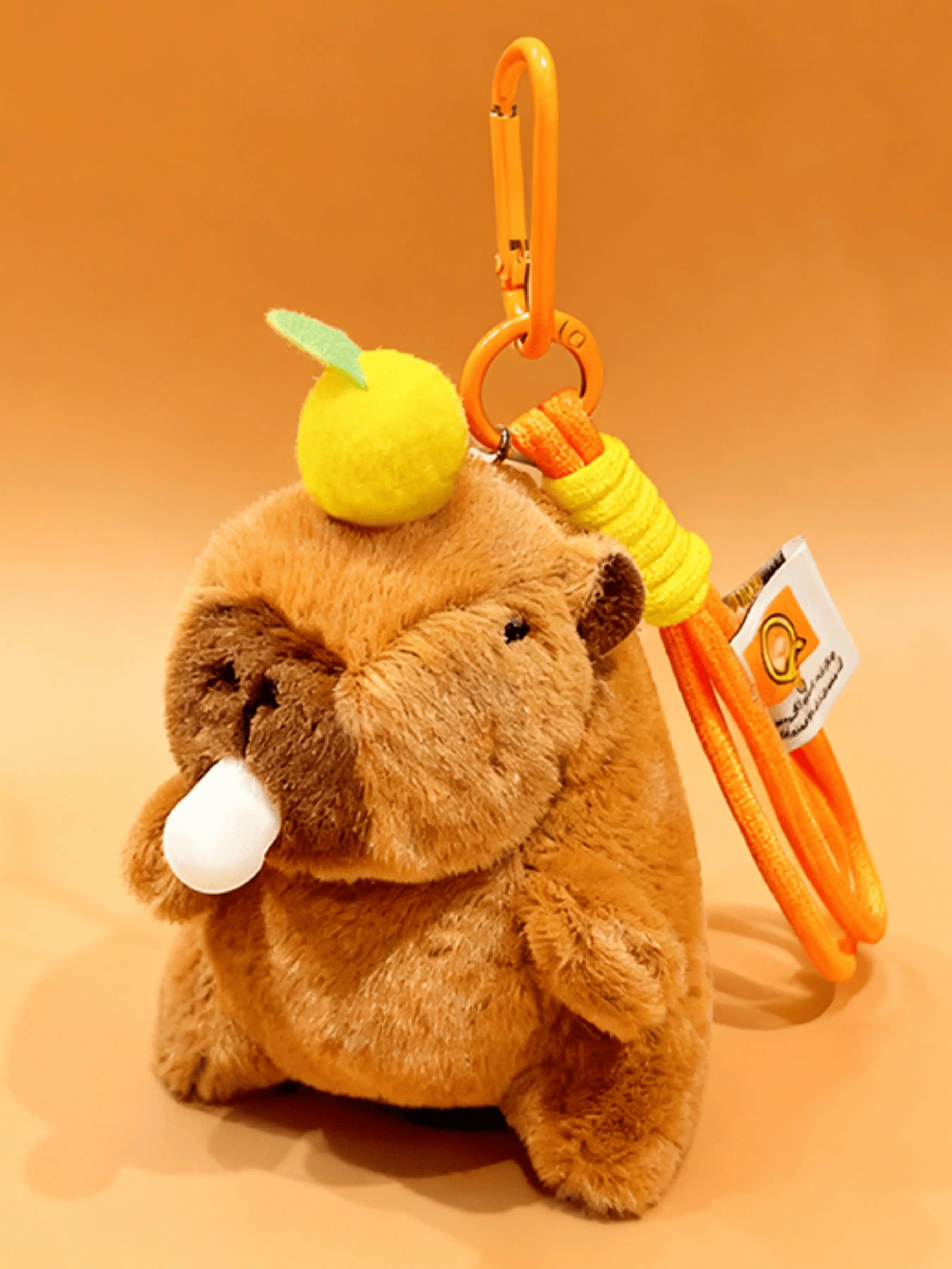 1pcs Capybara Fruit Bubble Plush Keychain, Cute Animal Pattern, Unisex Bag Accessory, Gift for Friends, Daily Wear Decorative Item, Animals Keychain Decor