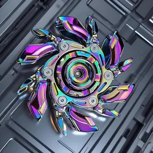 Stress Relief Metal Fidget Spinner for Adults, EDC Fidget Spinner with Open Armor Design & Smooth Spin. a Cool Fidget Toy for Teens & Adults(Dazzling Colors)fidget toys
