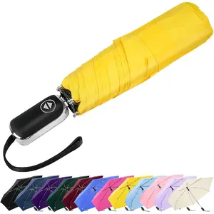 Mini Umbrella for Travel Automatic - Folding Compact Flat Umbrella Lightweight  Portable Umbrellas for Rain Adults