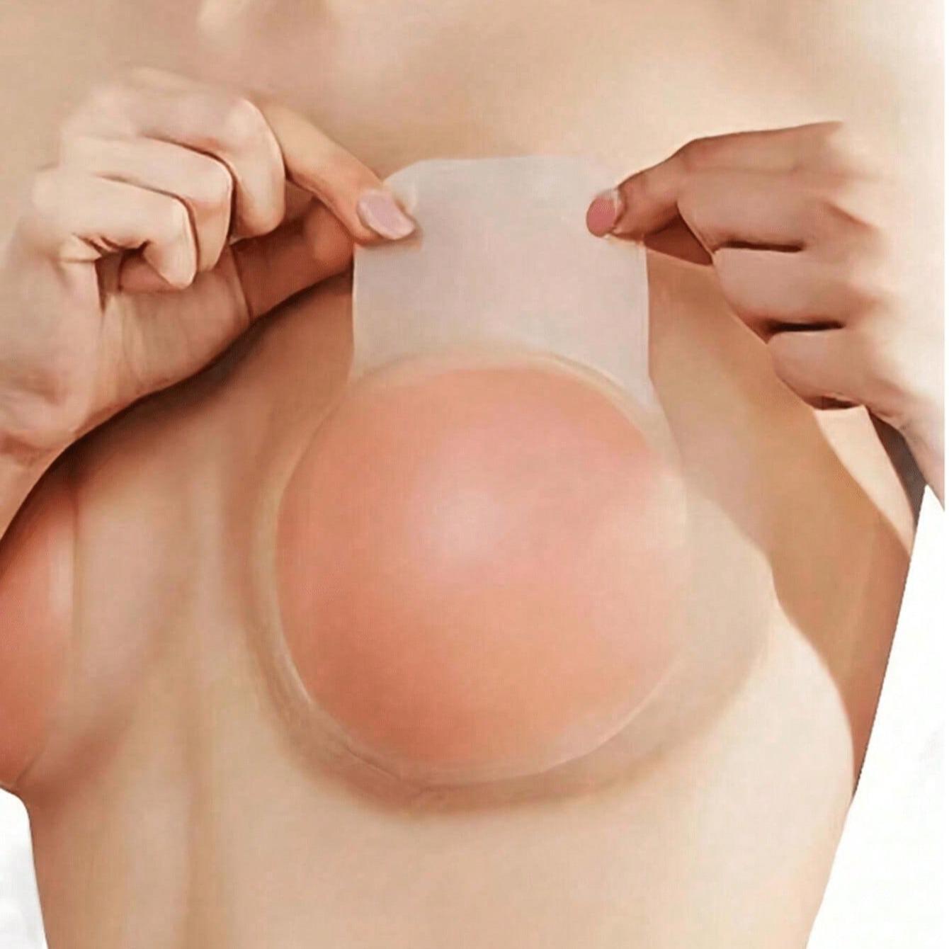 2pcs Reusable Silicone Breast Pads for Women Strapless Invisible Wedding Underwear Silicone Bra Insert Adjustable Push-Up for Summer Anti-Visible Nipple Covers Heat-Resistant Enhances Lift