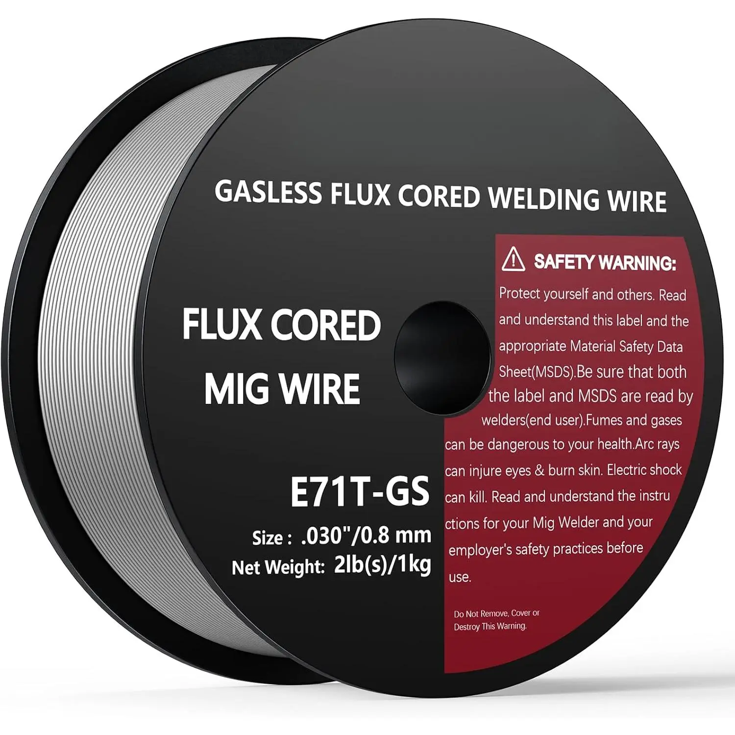 Flux Core Welding Wire .030, E71T-GS Mig Welding Wire 2-Pound Spool Gasless Mild Carbon Steel  With Lincoln Miller Forney Harbor Welder New model