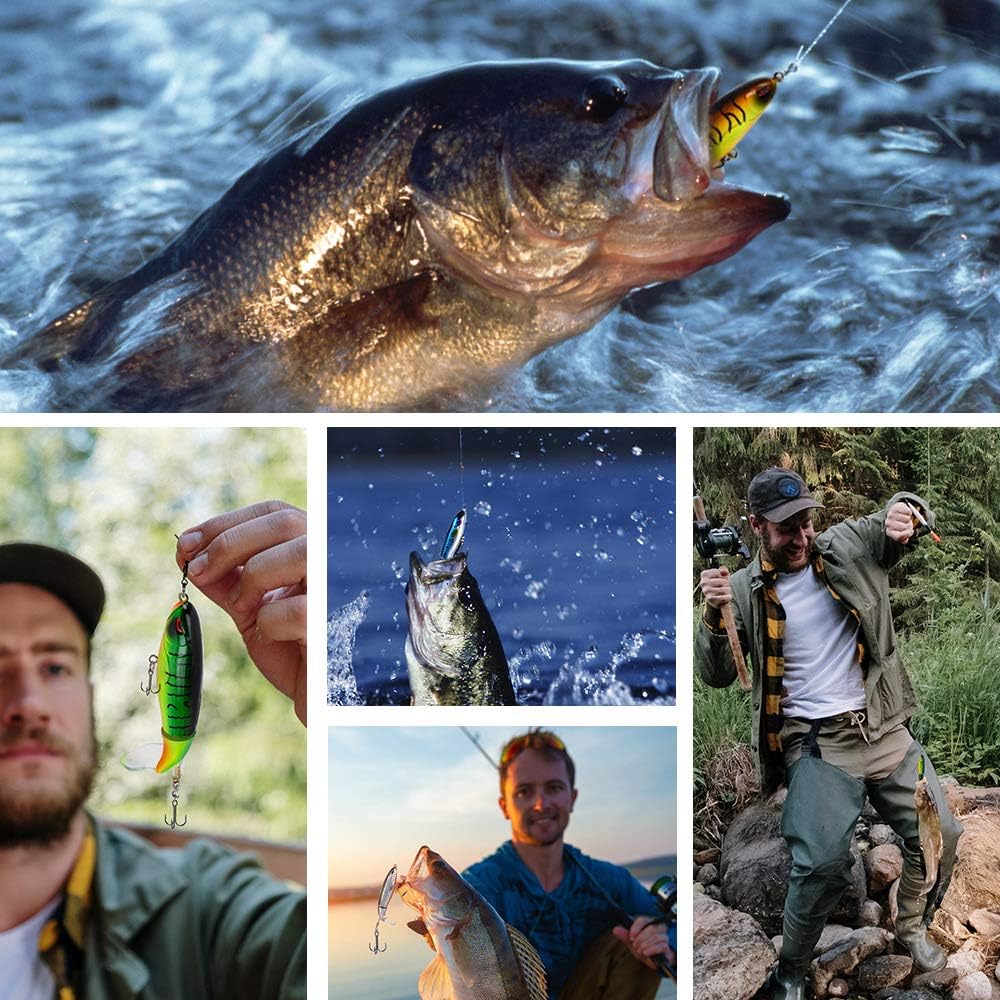 6 pieces of imitation real and fake fish bait, with floating rotating tail hard bait, suitable for saltwater and freshwater, perch catfish bait, perch bait set, multiple colors Hook 6 pieces of imitation real and fake fish bait, with floating rotating tail hard bait, suitable for saltwater and freshwater, perch catfish bait, perch bait set, multiple colors Hook