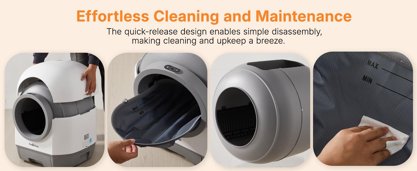 Royalcraft Smart Self-Cleaning Automatic Cat Litter Box with Odor Control, Infrared Sensors, Sleep Mode, and Remote APP Control for Hands-Free Convenience, White