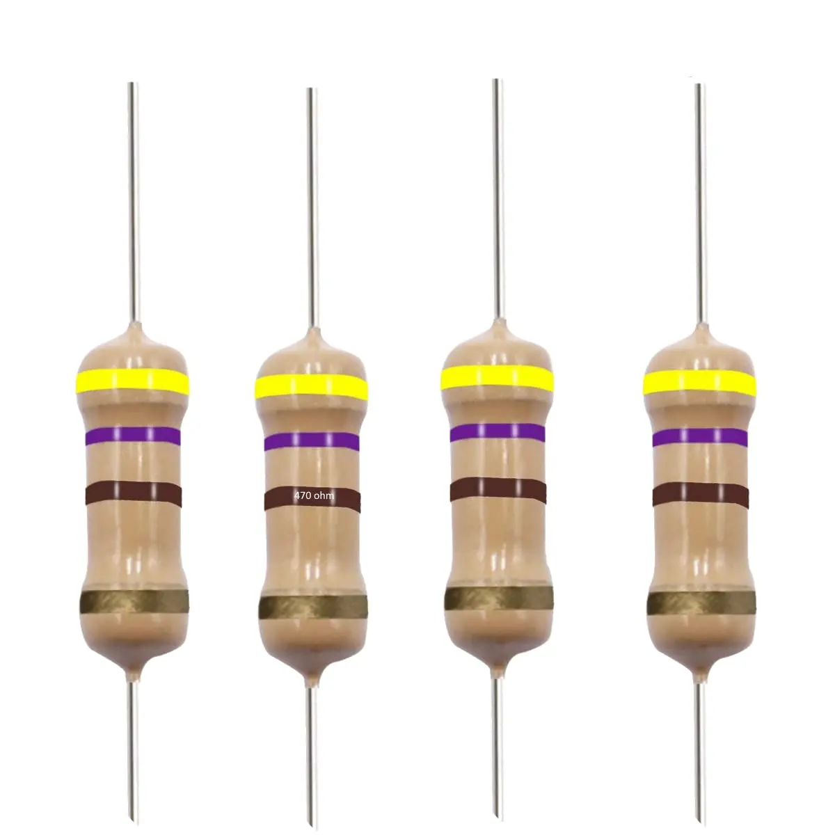 470 Ohm Carbon Film Single Fixed Resistor 1/2 W (0.5 Watts) 5% Tolerance, (470 R, 470 ohm, 470 Ω) Resistor (10 PCS)