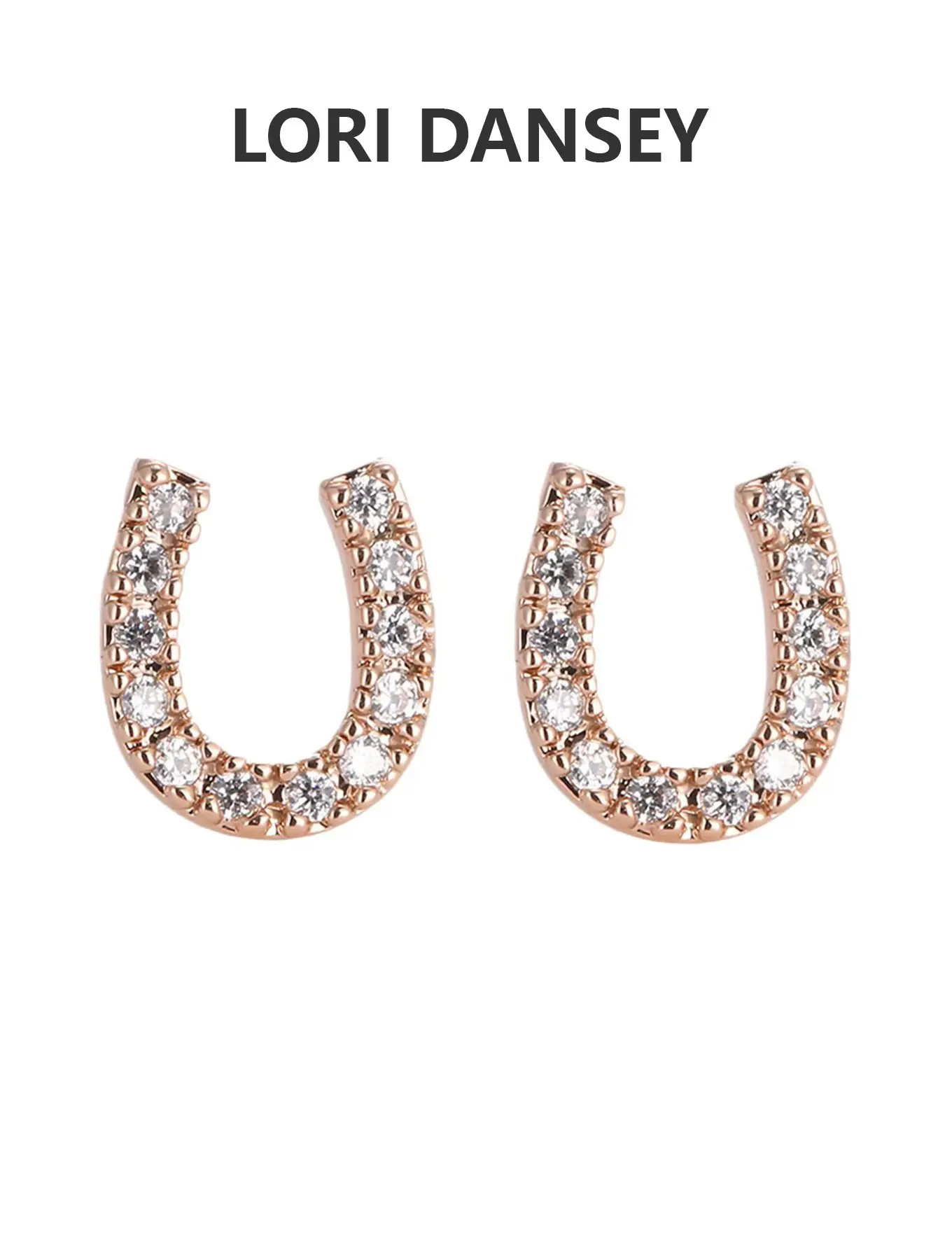Horseshoe Flash Diamond Earrings, Sweet Cool Lucky Unique Design, Full Diamond Zircon, Elegant Hoop Earrings for Daily Wear and Parties