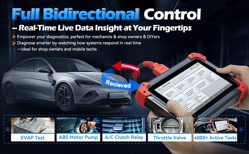 XTOOL D7X OBD2 Scanner Diagnostic Tool, Bidirectional Scan Tool with 36+Resets, 3-Year Updates, FCA Autoauth, ECU Coding, Full System Car Scanner for Suspension, Injector Coding