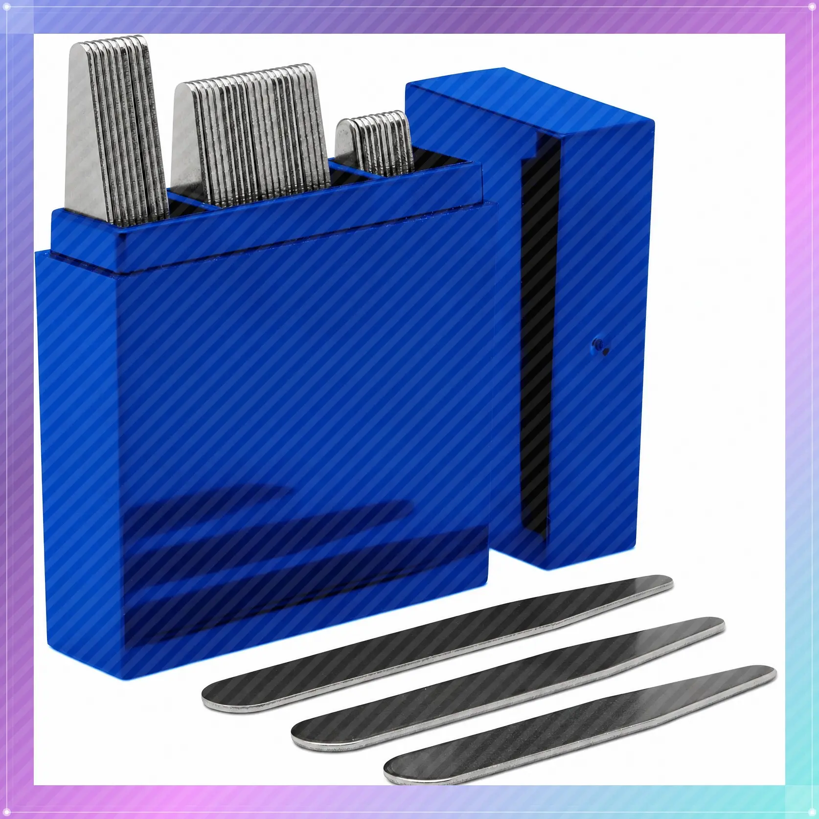 40 Metal Collar Stays for Men – Stainless Steel Dress Shirt Collar Inserts in 3 SizesGift