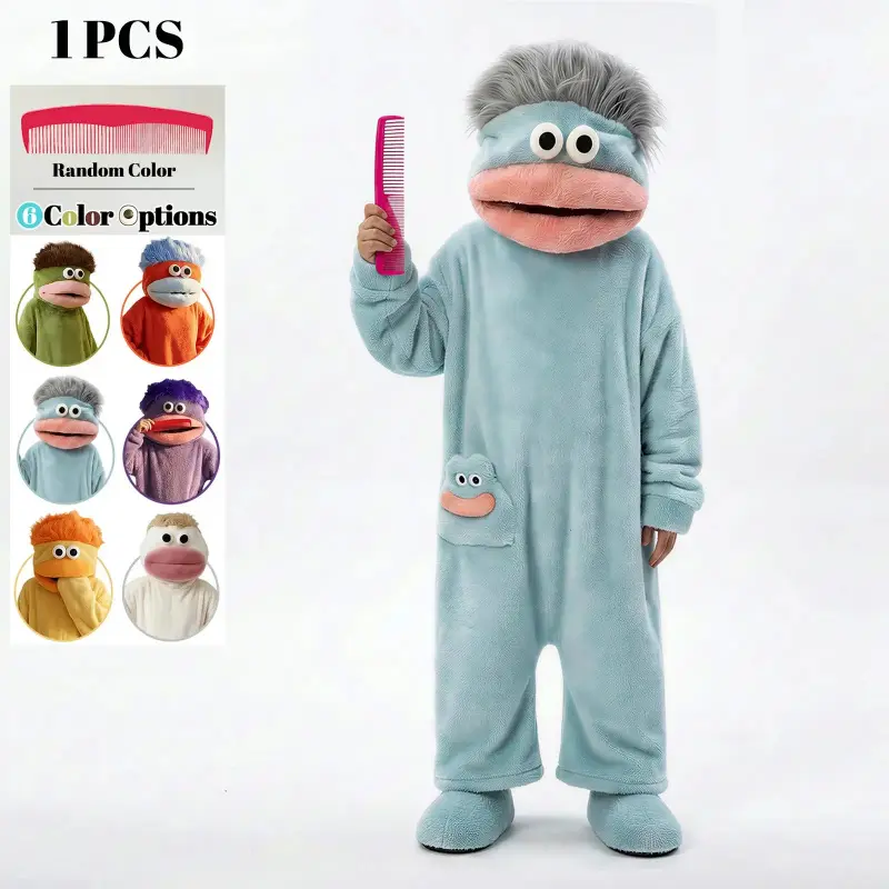 3PCS Unisex Monster Wearable Blanket Fun Themed Onesie Pajamas, 6 Colors Soft Flannel Loungewear, Cozy Full-Body Costume for Adults & Teens, Cosplay