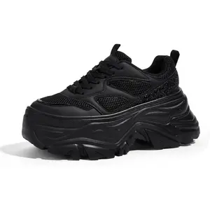 Women's Rhinestone Chunky Sneakers Breathable Platform Walking Sneakers Fashion Casual Dad Shoes