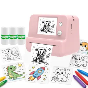 Smart Ai Voice Mini Sticker Printer, Portable Inkless Thermal Ai Mini Printer, 6 Modes, 4 Rolls, for Photos, DIY Crafts, Notes, Gifts