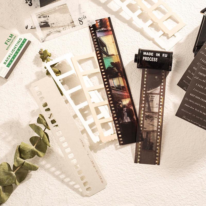 Vintage Film Themed Scrapbooking Kit, 94pcs/set Scrapbooking Paper & Sticker & Tape Set, DIY Decorative Paper for Scrapbooking & Journal Making, Backlighting, DIY Crafts